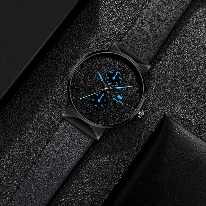 Mens Sports Watches 2pcs Set Man Business Quartz Wristwatch Luxury Men Casual Clock Watch Relogio Masculino