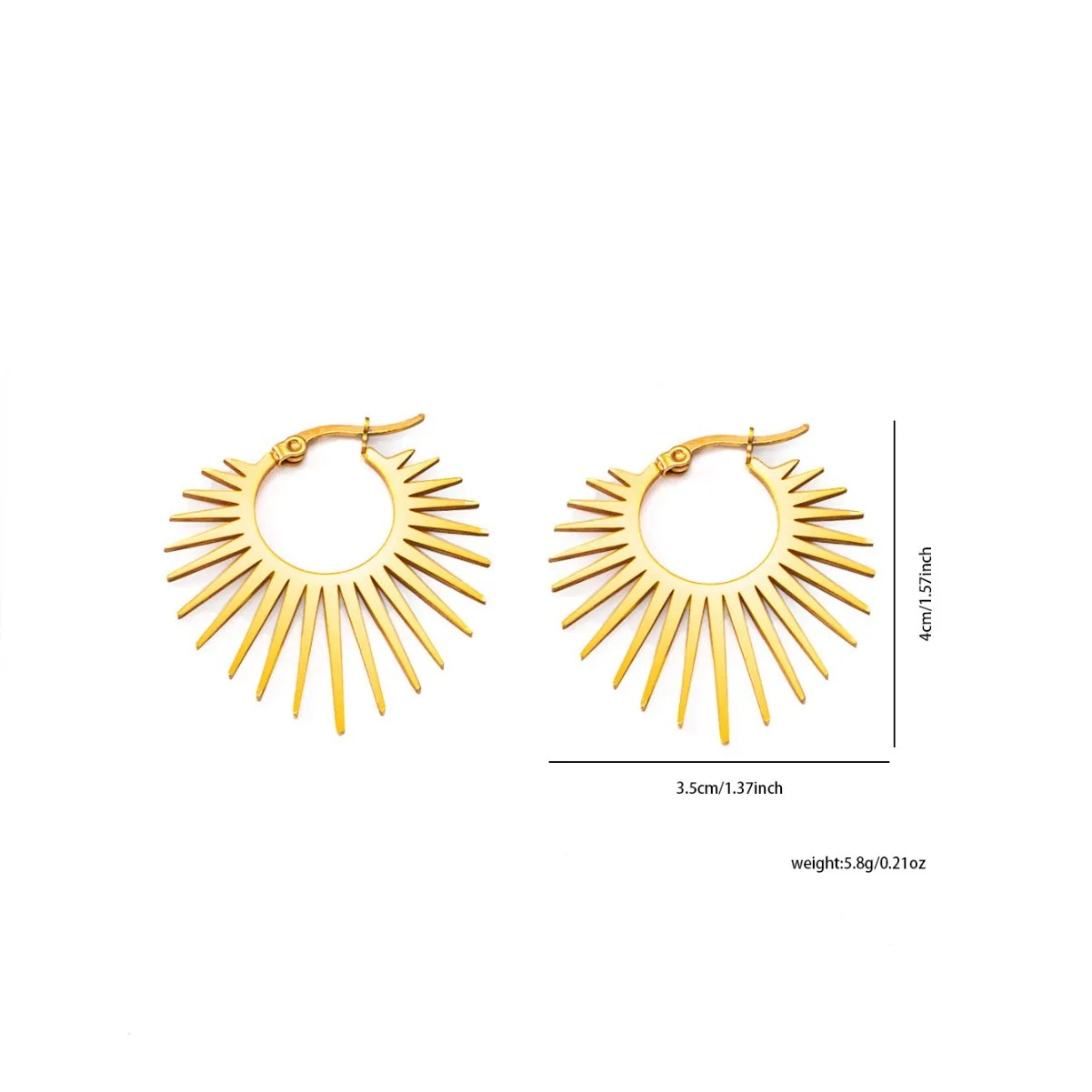 Stainless Steel Jewelry Geometric Earrings For Women Best Half Circle Spiked Femme Charm Earrings Party Best Wedding Gifts 4