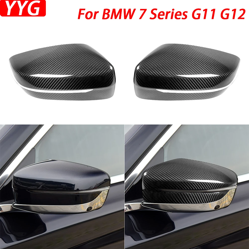 

For BMW 7 Series G11 G12 2016 2017 2018 Real Dry Carbon Fiber Rearview Mirror Cover Trim Car Decoration Retrofit Accessories