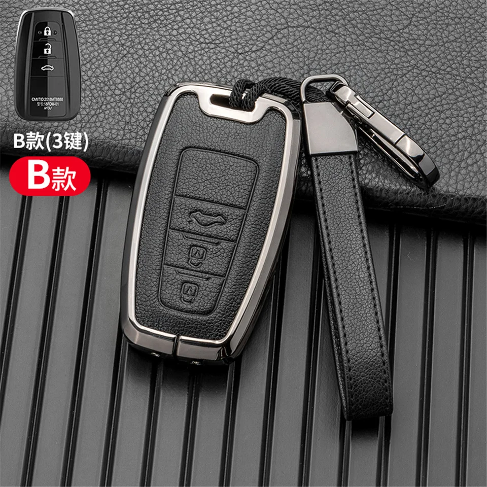 Custodia per chiave auto per Toyota Prius Camry Corolla C-HR CHR RAV4 Prado Izoa Levin Avalon 2018 2019 2020 copertura guscio di zinco - S1d2ddbc15374405384e786a31e6a6c3ez