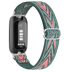 Elastic Nylon Watchband Bracelet, Strap - Fitbit ACE 3 (Green Arrow)