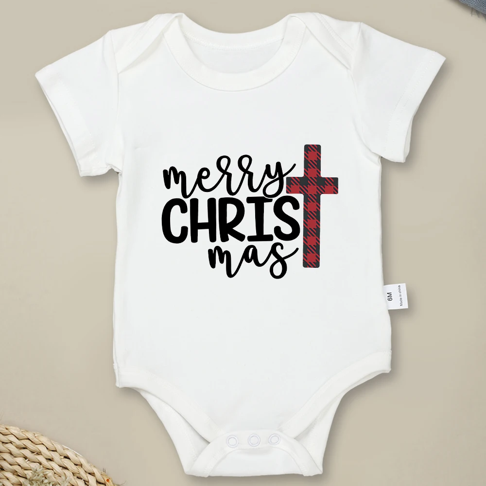 

Merry Christmas Rope De Bebe European Style Aesthetic Newborn Boy and Girl Clothes Onesie Cotton Soft O-neck Infant Jumpsuit