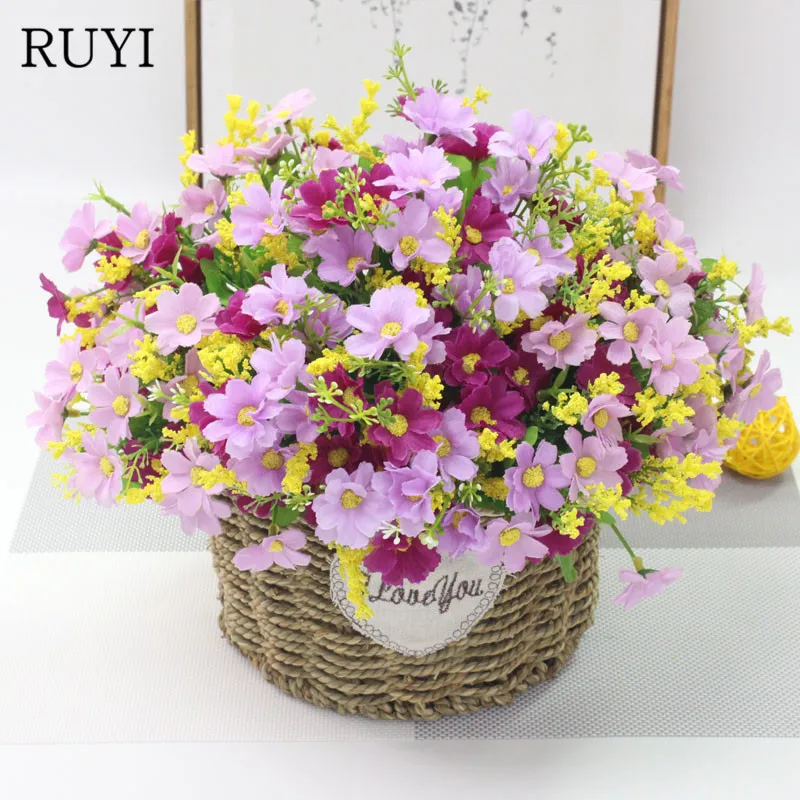 High-Quality Daisy Silk Flower Bouquet for Elegant Home and Wedding Décor