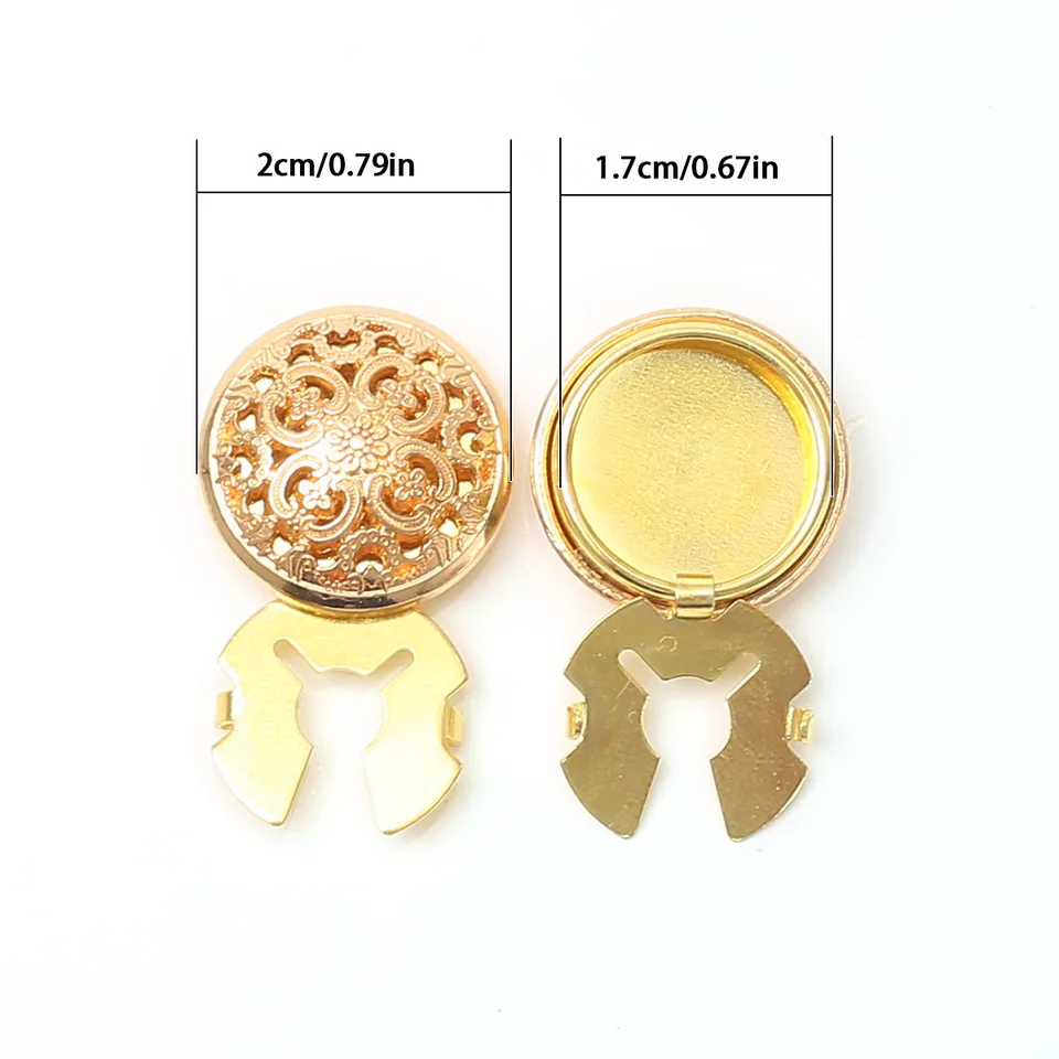 Boutons De Manchette Décoratifs - 2 Pièces En Alliage, Clips Amovibles Pour Chemise Ou Robe - 4
