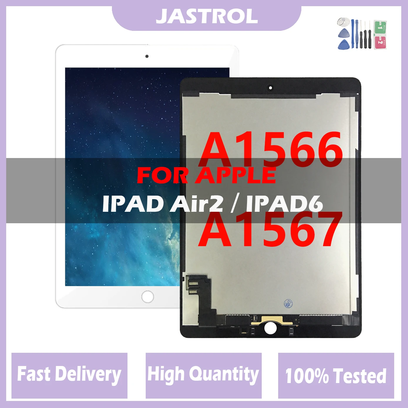 9.7 "Originale Per Apple Ipad 6 Air 2 Display Lcd Touch Screen Digitizer Assembly Sostituzione Per Ipad 6 A1567 A1566 Lcd