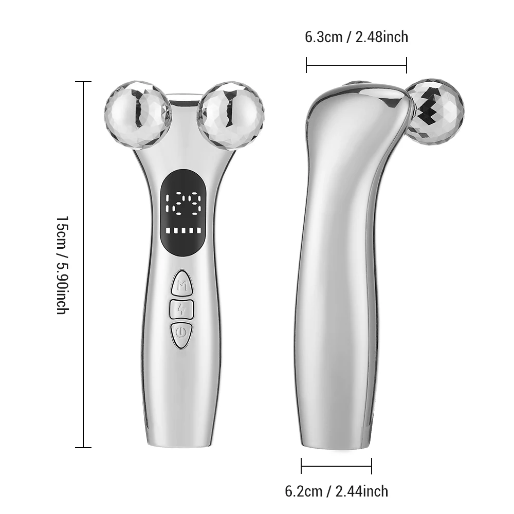 Electric Micro-Current Facial Beauty Instrument — LED Display Face Lift Roller & Massager