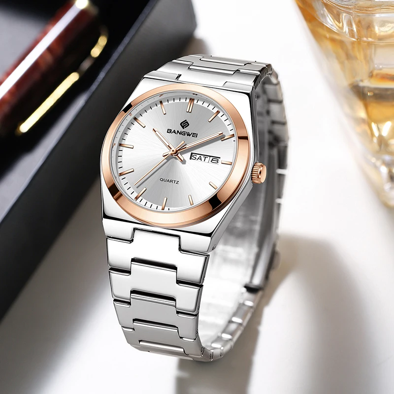 BANGWEI New Waterproof Watch For Men Fashion Week Display Luminous Men's Watches Outdoor Sports Quartz Chronograph Montre Homme