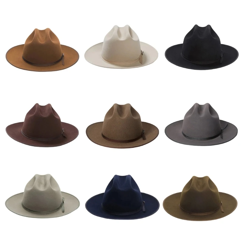 

Carnivals Party Cowboy Hats Formal Gathering Hat for Adult Unisex Winter