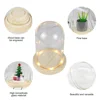 Glass Flower Cover Cloche Bell Jar Dome Wooden Base DIY Everlasting Flower Glass Cover Desktop Ornaments Vases Container Holder 4