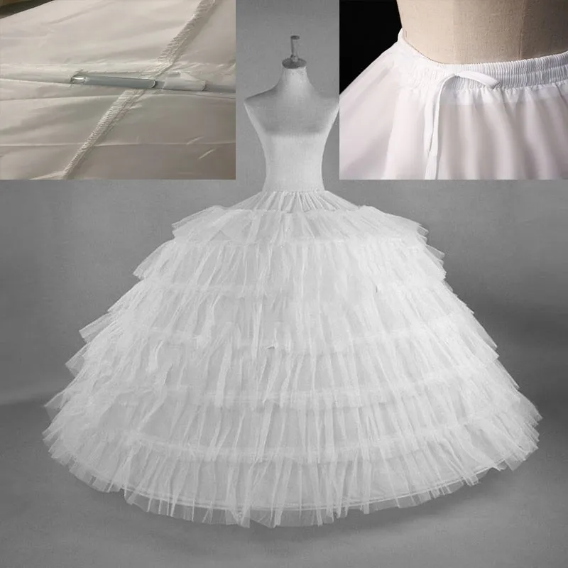 

6 Hoops Ball Gown Petticoats white Petticoat Crinoline Underskirt Big Ruffle Wedding Accessories Tulle Underskirts
