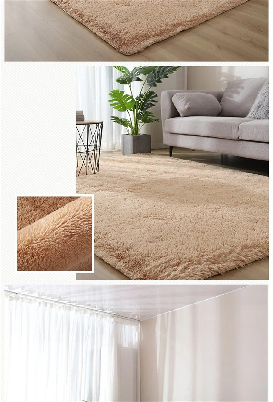 New Thick Carpet for Living Room Plush Rug Children Bed Room Fluffy Floor Carpets Window Bedside Home Decor Rugs Soft Velvet Mat