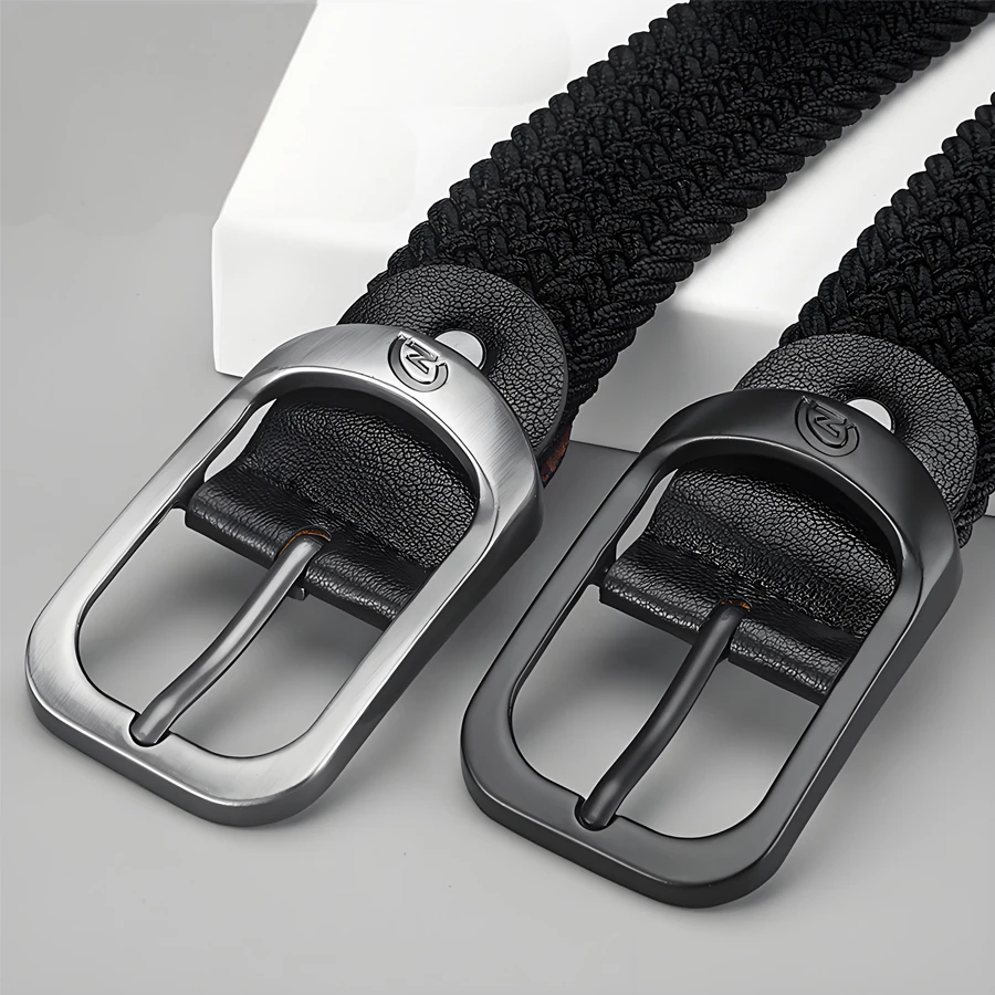 Men's Casual Woven Elastic Belt for Outdoor and Sports