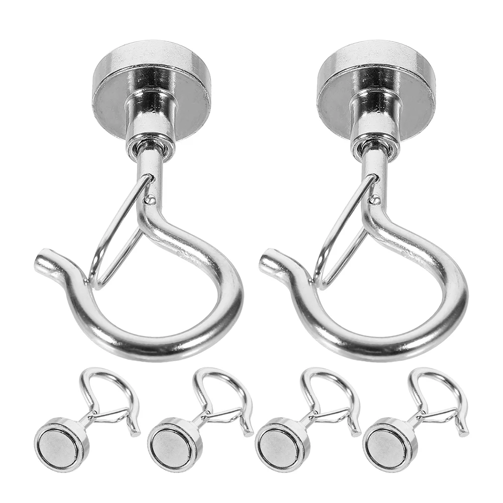 

6 Pcs Magnet Hook Metal Magnetic Hooks Heavy Duty Magnets Peg with NdFeB Strong Coat
