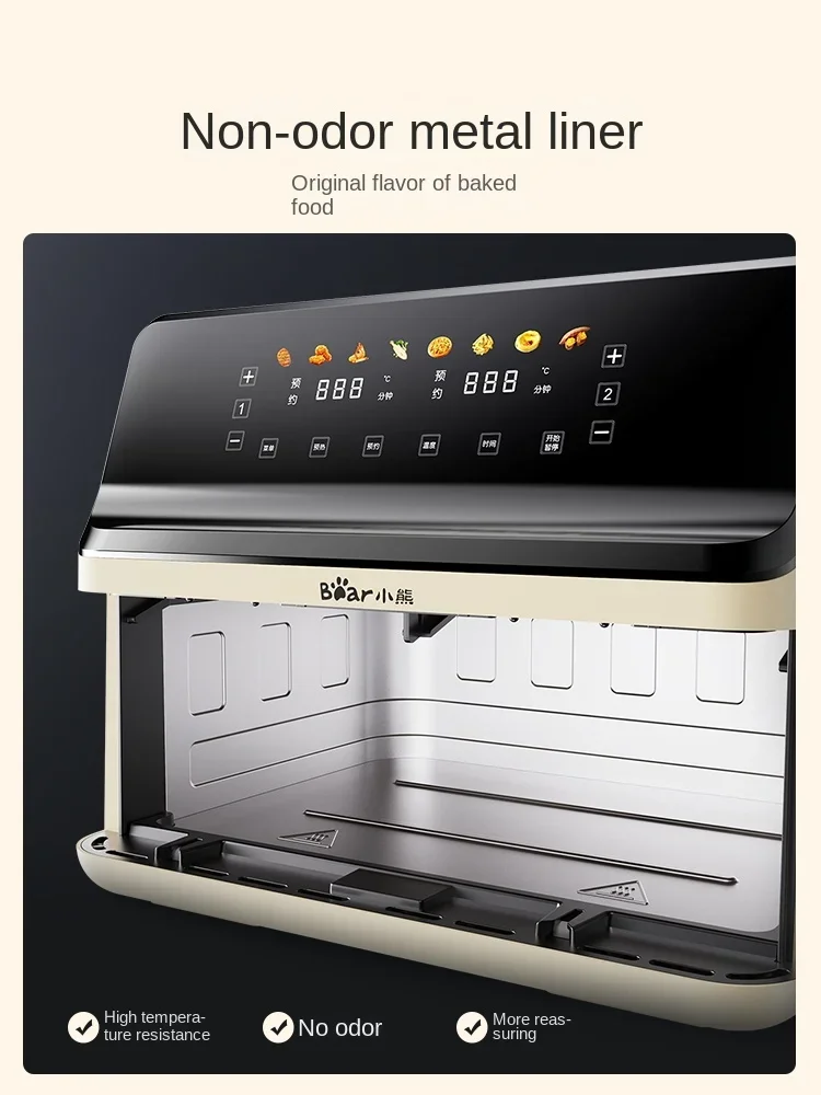Bear 8L Air Fryer Multi-Functional Large Capacity French Fries Machine Visual Deep Frying Pan Household Double Barrel Kitchen 4