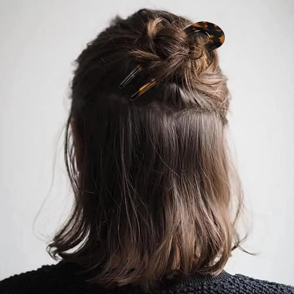 Elegant U-Shaped Hair Fork Acetate Geometric Design Hair Pins Headwear Hair Sticks for Women Girls