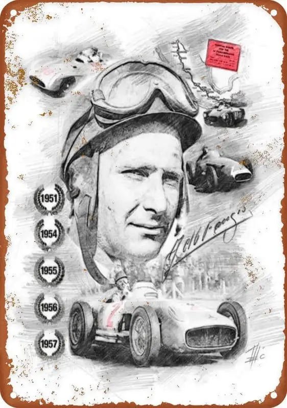 Juan Manuel Fangio 포스터 알루미늄 사인, 거실 바 금속 사인, 가정 ..