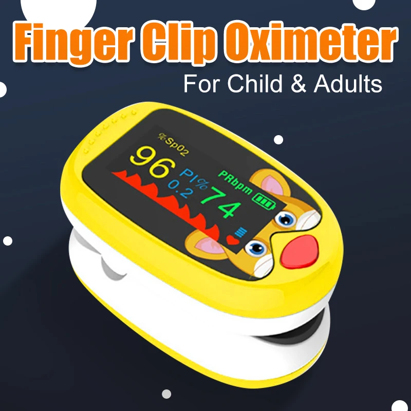 Rechargeable Child Finger Pulse Oximeter TFT Display Strap Lanyard Blood Oxygen Saturation Meter Children Kids Oximetro SPO2 finger pulse oximeter