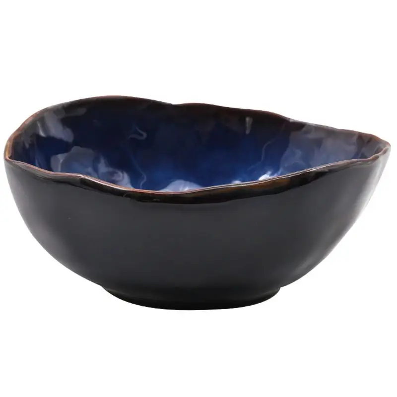 Irregular Salad Dish Bowl European Porcelain Deep Bowl Ceramics Pot Creative Tableware Noodle Dishes Set