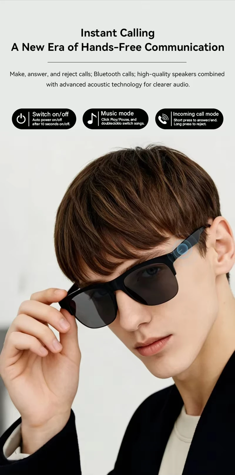 OnePlus Wireless AI Smart Glasses with Bluetooth Touch Control and Smart Voice Assistant