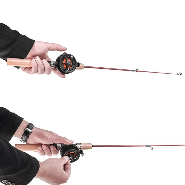 Russian Winter Fishing Rod Tackle Telescopic Winter Spinning Ice Fishing Rod  With Reel Pole Ice Fishing Reel Set Handle Casting - AliExpress