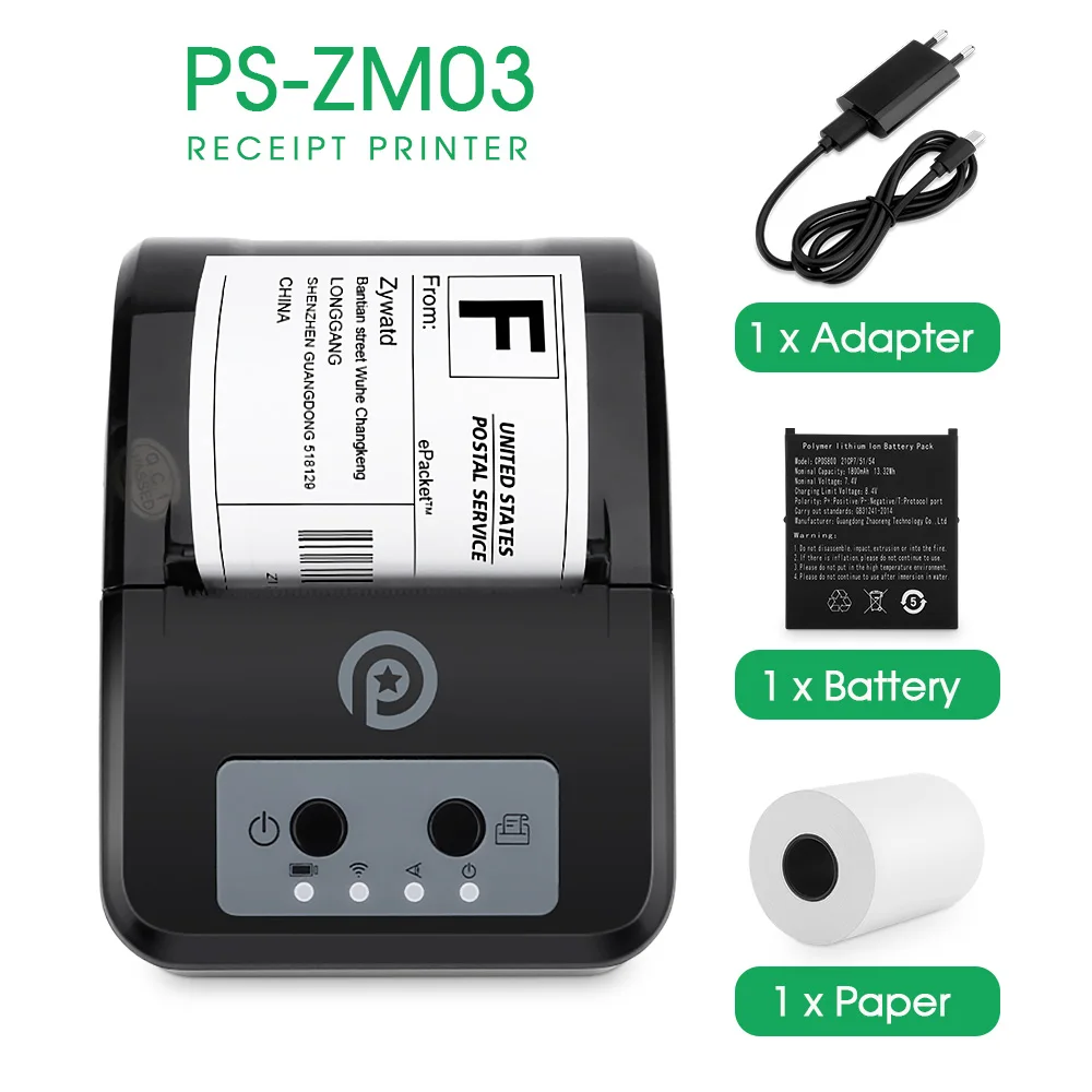 Mini Portable 58mm Thermal Receipt Ticket Printer Support Ios Android