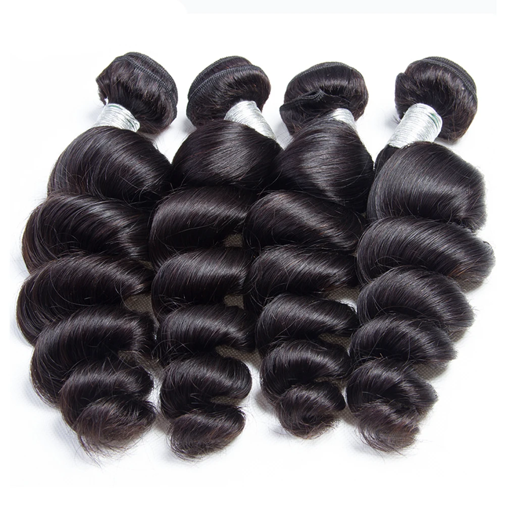 Maxine 5x5 Lace Closure With Bundles Loose Wave Human Hair Bundles With Closure Loose Deep Curly Hair 4x4