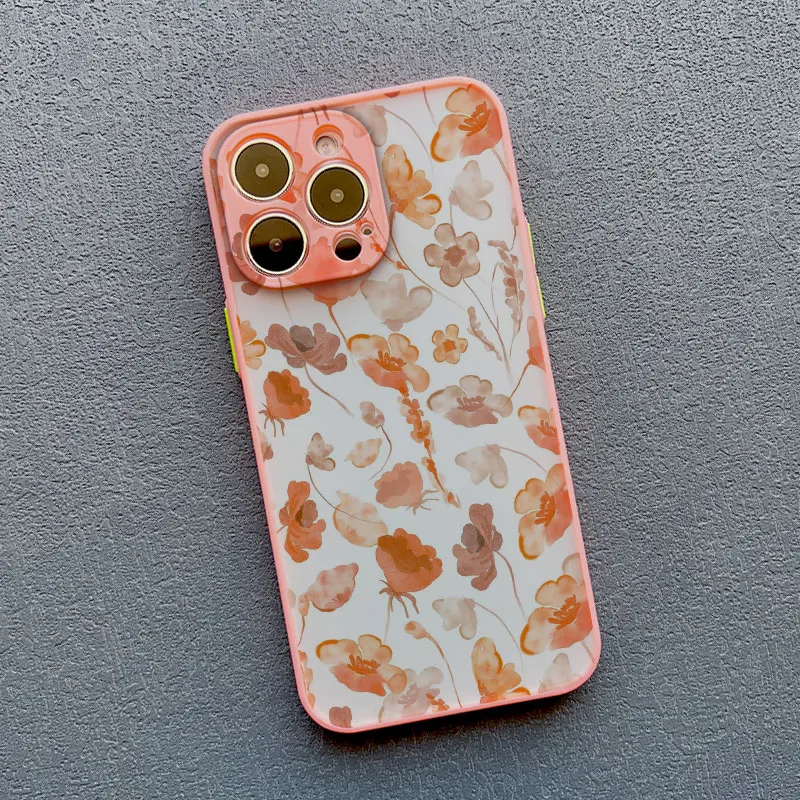 Aquarell Blume Pflanze Handy hülle für iPhone 12 13 Pro Max Mini 15 11 Pro Max XR XS X 14 7 8 Plus Se 2020 stoß feste Rückseite – Detail 5