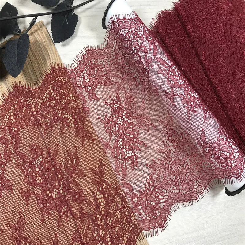 (3m/Lot) Eyelash Lace For Needlework 22.5cm IDY Lace Trim Chantilly Sewing Fabric Lace For Sewing Clothes