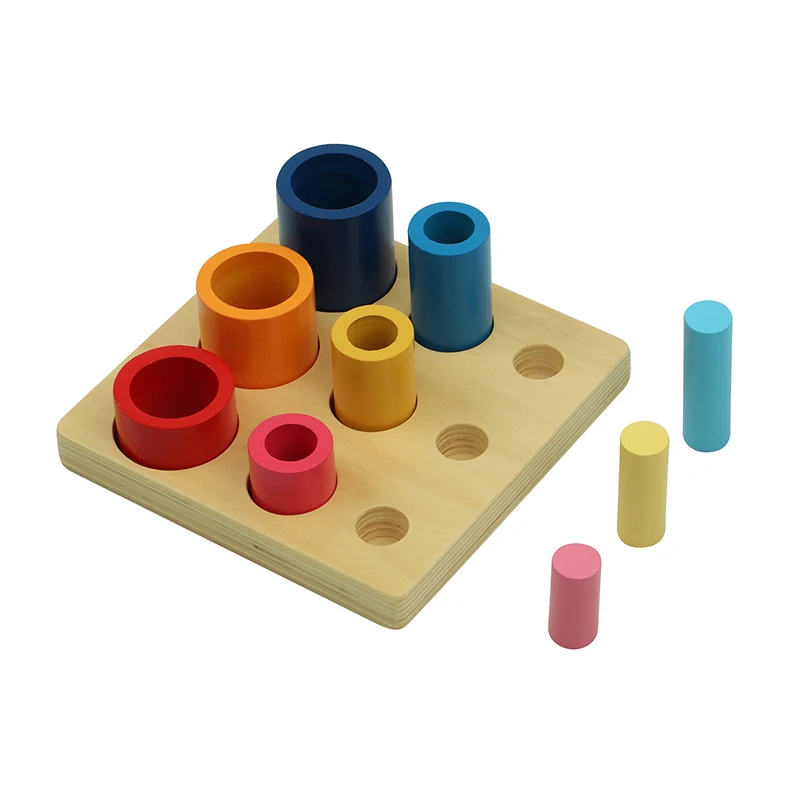 

Montessori Materials Educational Toy Board Elements Geometric Shapes Circle Step Wooden Color Sorting Preschool Toy For Children