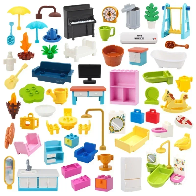 Deluxe Building Blocks Dollhouse Furniture Set – Creative Educational Toy