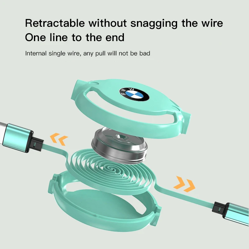 BMW M E46 E90 E60 F30 G20 X1 X2 X3 X4 X5 X6 X7 i3 i4 i5 i7 M2 M4 Z4 F10 G30용 3-in-1 마이크로 데이터 케이블 USB 타입 C 고속 충전기