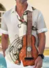 Violin Harajuku Men's/Women's Shirt 3D Printed Short Sleeve Shirt Summer Hawaiian Beach Style Top Lapel Shirt 1
