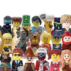 MOC City Figure Building Blocks Chef Witch Police Worker Singer Character Occupation Mini Model Bricks Toys DIY Kids Gifts