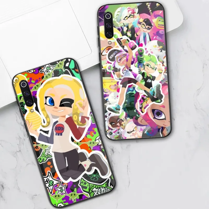 Coque De Téléphone Gaming S-Splatoons, Étui Noir En Verre Pour Xiaomi 13 12 11T 10 9 Redmi Note 11 10 10S Pro Redmi 9 9A
