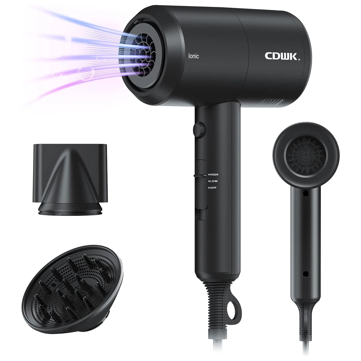 Professional Ionic Negative Hair Dryer with Diffuser 1800W Fast Drying Hair Dryers for Curly Straight Hair Travel Portable ecoflow delta 2 portable power station 1024wh lifepo4 battery solar generator 1800w ac output expandable capacity 15 outputs app control charge to 80% in 50 mins
