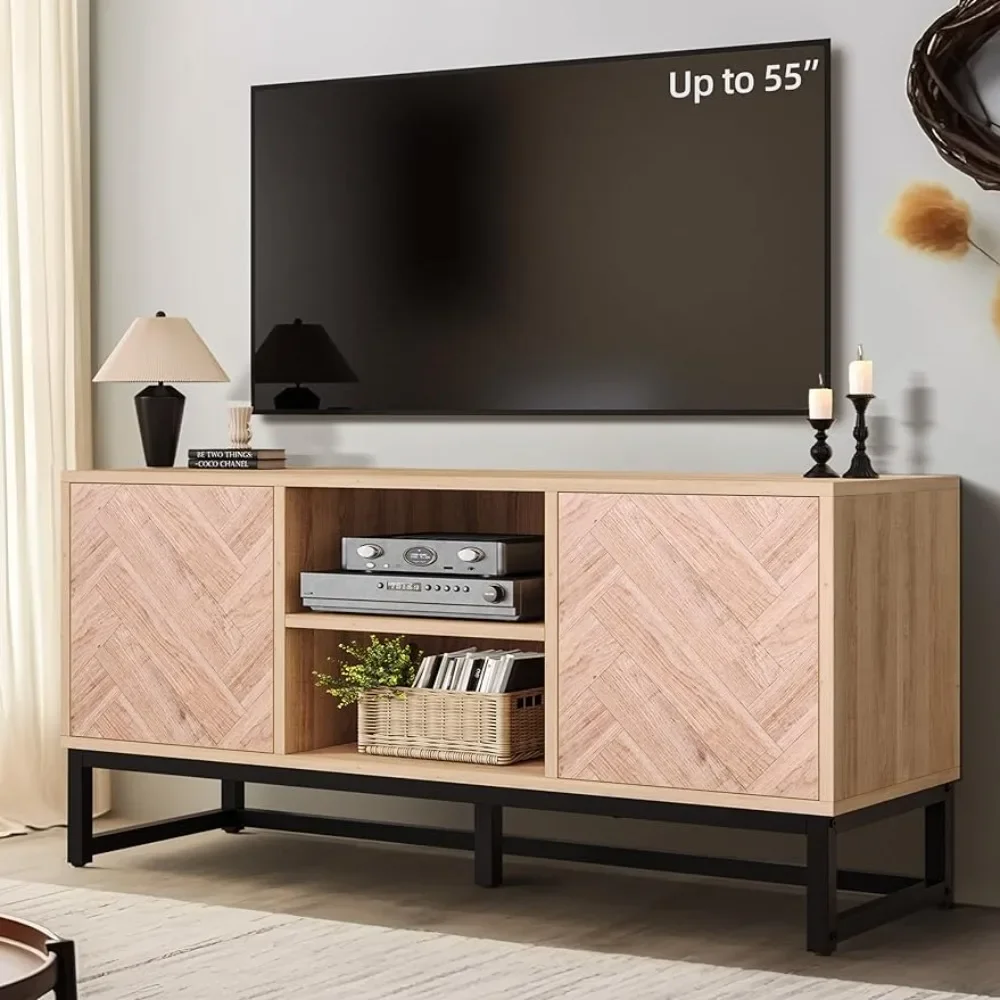 

Entertainment Cabinet Media Console a Natural Oak Wood Finish for Living Room or Media Room Oak/Black Freight Free Tv Stand