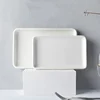 Ceramic Plate White Square Round Western Food Plate Dinner Plate Tableware Multifunctional Storage Tray Home Kitchen Supplies 6