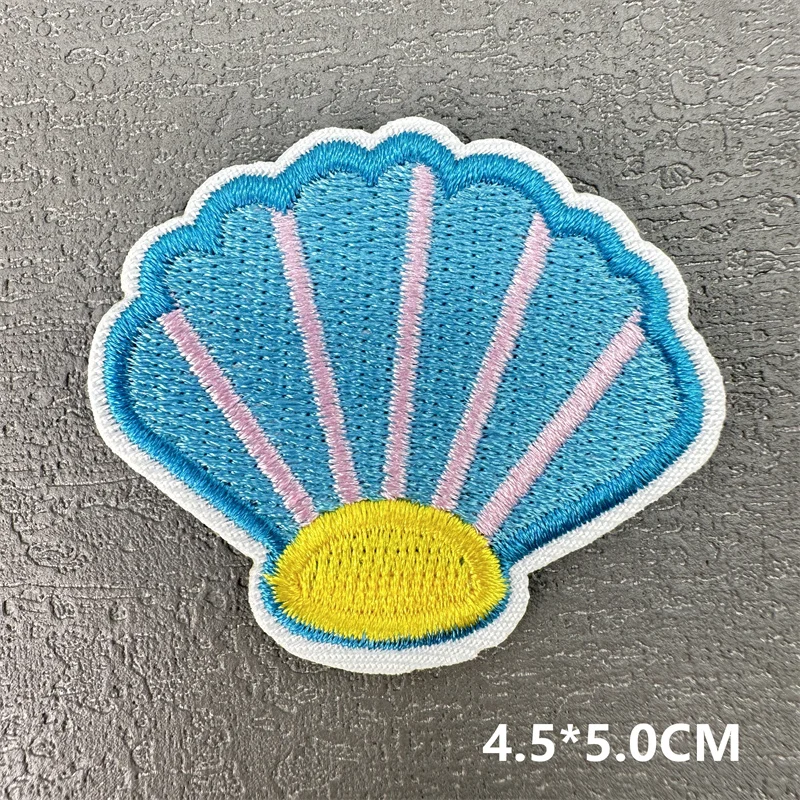 블루 오션 쉘 웨이브 패치 의류 스티커 서퍼 소녀 자수 패치 옷 DIY 바느질 스티커