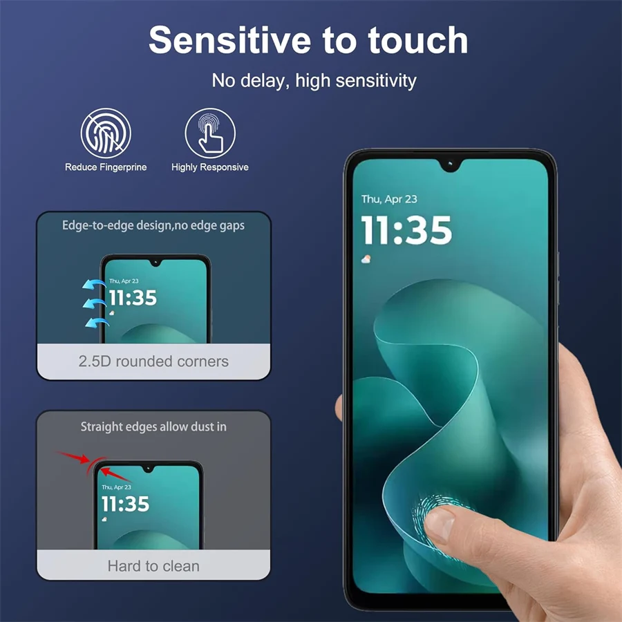 4-Pack HD Tempered Glass Screen Protector with Clear Adhesive