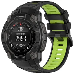 Two - Tone Comfortable Silicone Watchband - Official Strap for Smartwatches (Black green)