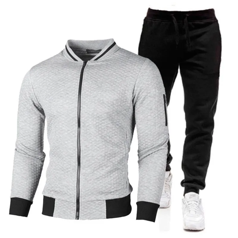 Blanco - Chándal Chaqueta Casual 2 Pcs para Hombre