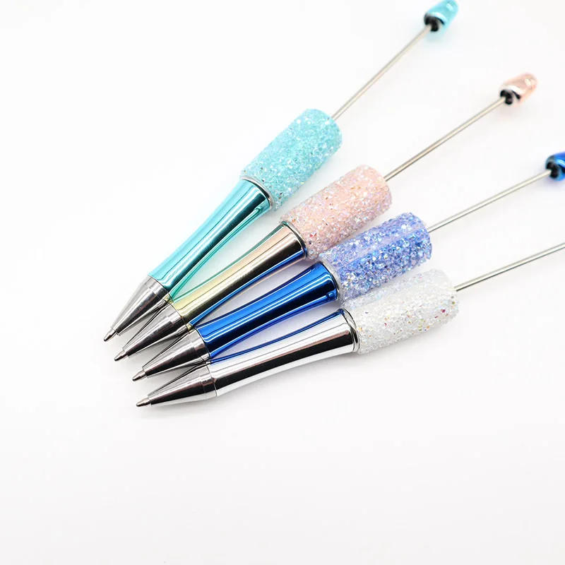 20pcs DIY Starry Sky Sugar Diamond Beaded Pen Handmade Sugar Diamond Advertising Promotion Beadable Ballpoint Pens Stationery 3