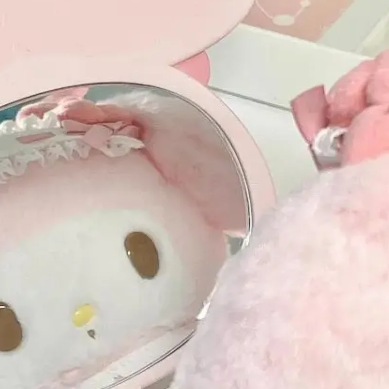 Sanrio 마이 멜로디 휴대용 메이크업 거울 귀여운 데스크탑 접이식 화장품 거울 장난감 소녀 선물