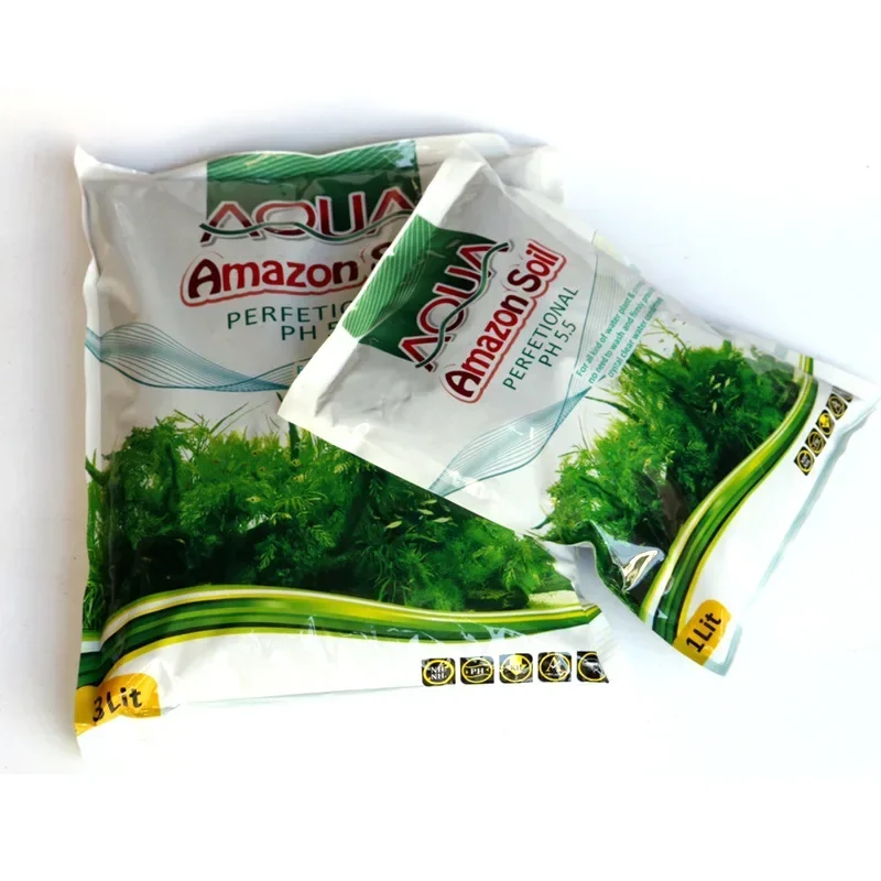 1L ian Aquarium Planted Substrate Sand, Soil Fertilizer Mud for Fish Tank Plants Care Freshwater Gift of Grass Seeds