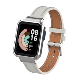 Genuine Leather Strap for Smartwatch - Elegant Wristband & Belt Accessories (Warm White)