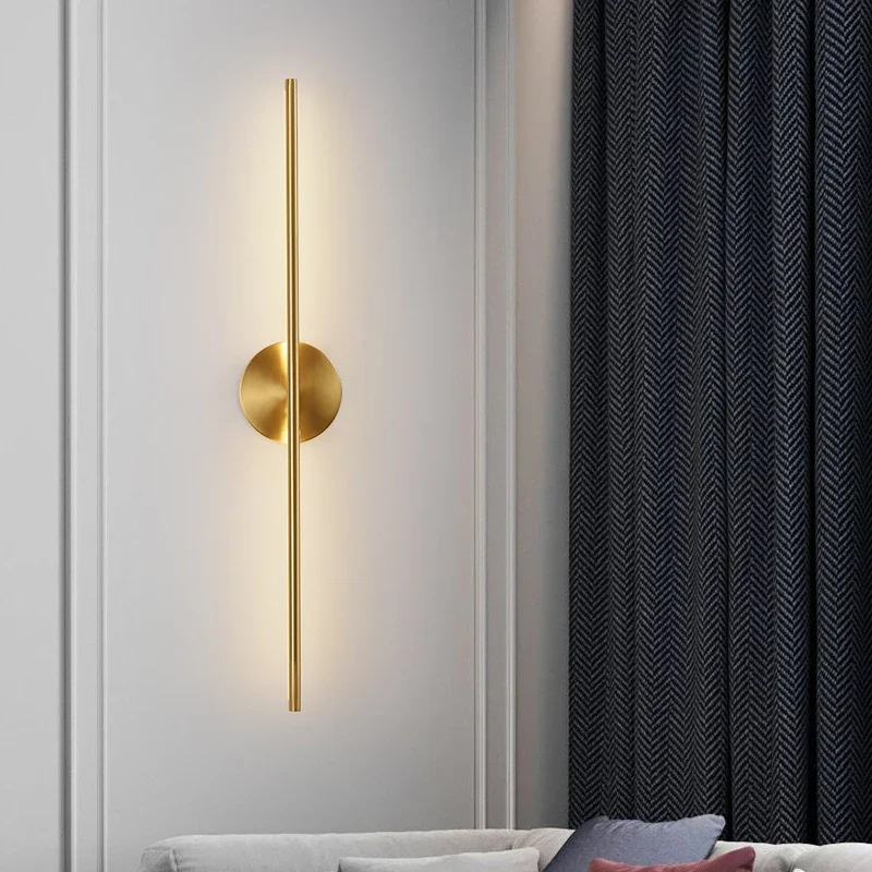 Modern Simple Living Room Bedroom Bedside copper Wall Sconce Lamps Up Down Background Opposite Luminous Black Led Wall Lights 3