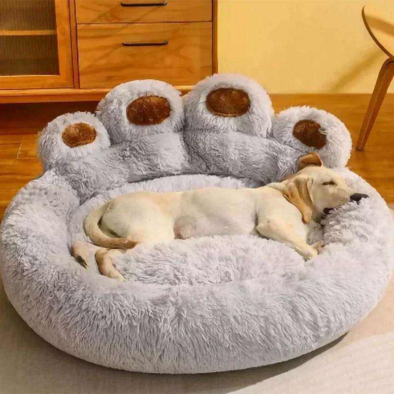 

Зимний теплый диван-кровать для собаки маленькая средняя и большая собака плюшевая спальная будка удобное мягкое съемное и моющееся гнездо для питомца