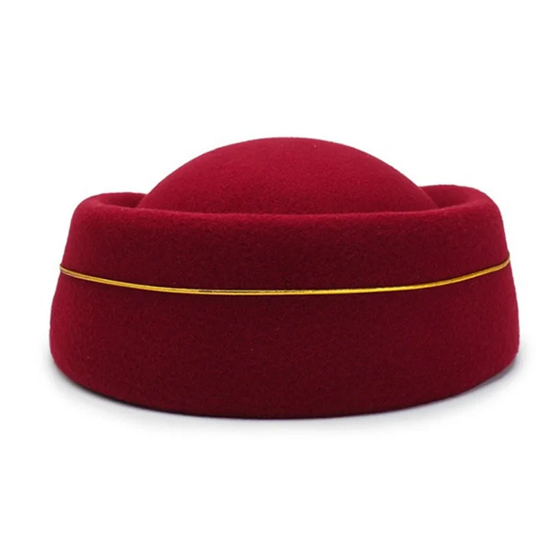 Air Hostesses Hat Stewardess Hat Beret Hat Women Formal Uniform Caps Accessory Party Hats Costume Accessories 3