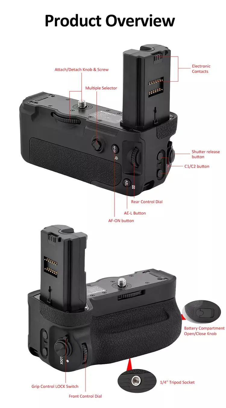 Description Picture 5 of itemA7R3 Battery Grip VG-C3EM Vertical Grip for Iconic Brand A7R III A7RIII A7RM3 A7R3 ILCE-7RM3 Vertical Battery Grip
