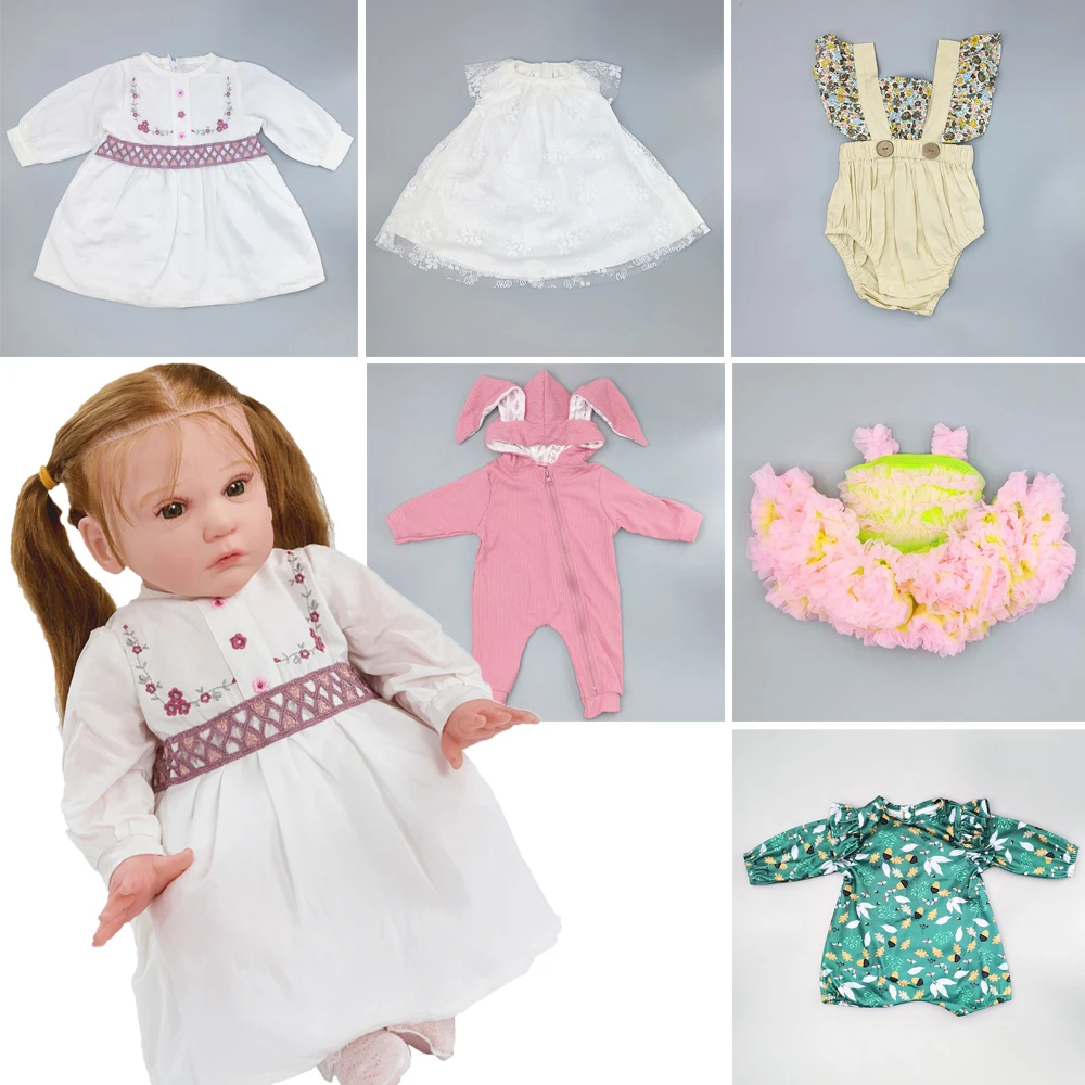 

Doll Clothes 55cm 22in Reborn Doll Accessories Soft Dress Jumpsuit Skirt Cute Toy DIY for Kids Girl Boy